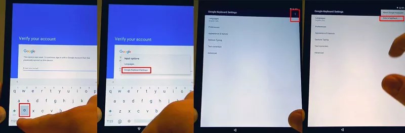 desbloqueio frp conta google via teclado de google