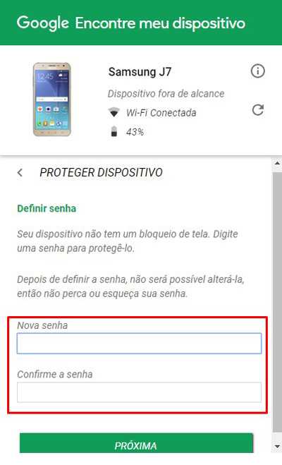 encontre o dispositivo