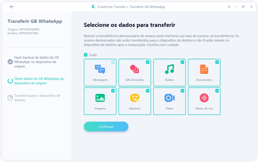transferir WhatsApp GB do Android para o outro GBWhatsApp do Android