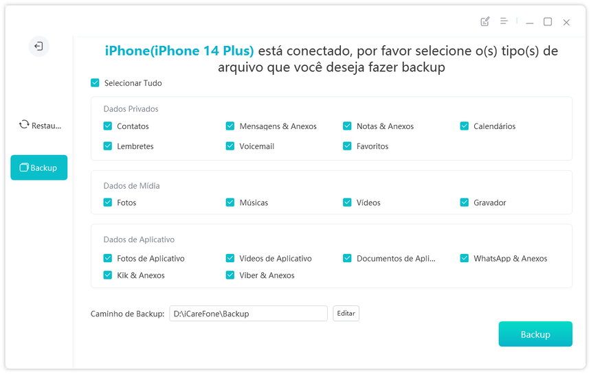 preview and restore - icarefone guide