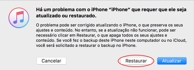 restaurar pelo itunes